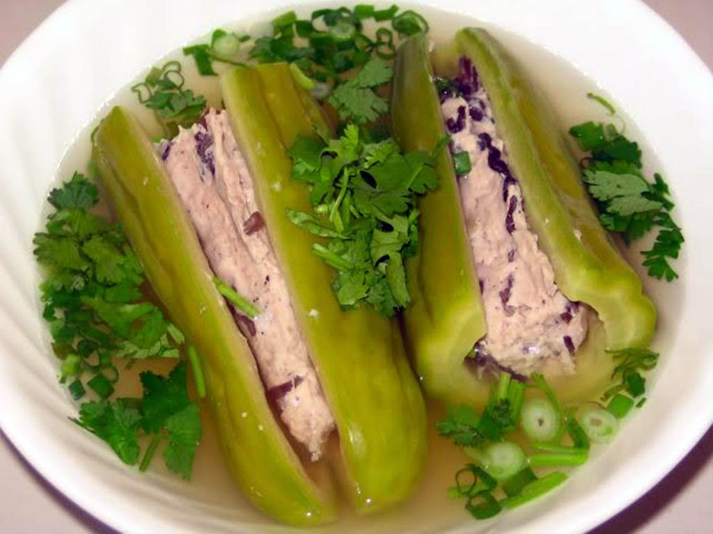 cách làm thịt nhồi mướp đắng