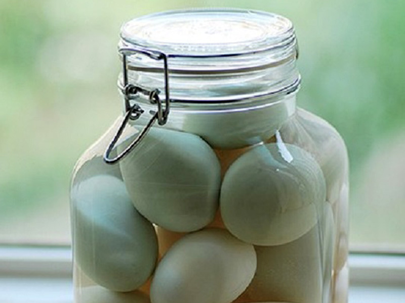 Bảo quản trứng bắc thảo trong vò thuỷ tinh