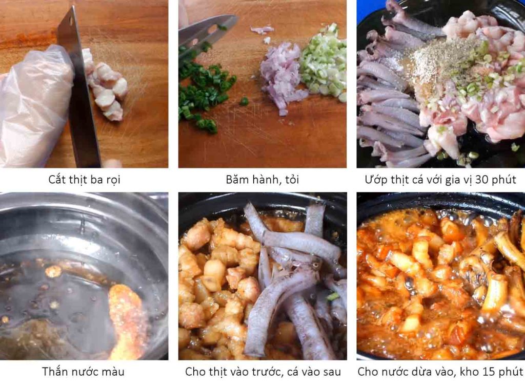 Các bước nấu món cá bống kho với thịt ba rọi