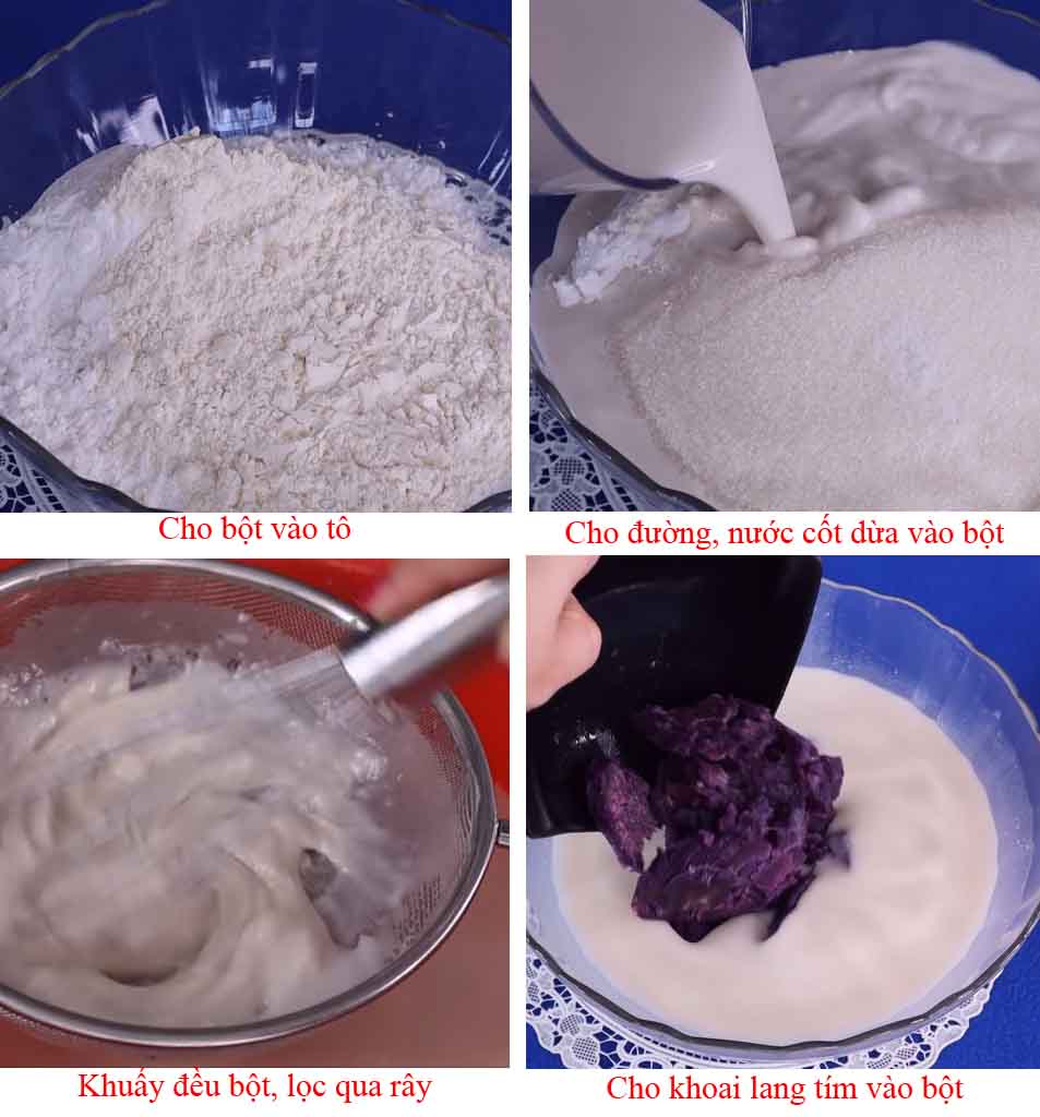 Bước 2: Trộn bột làm bánh