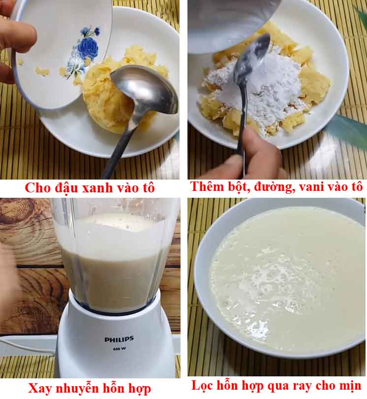 Bước 3: Làm nhân bột màu trắng