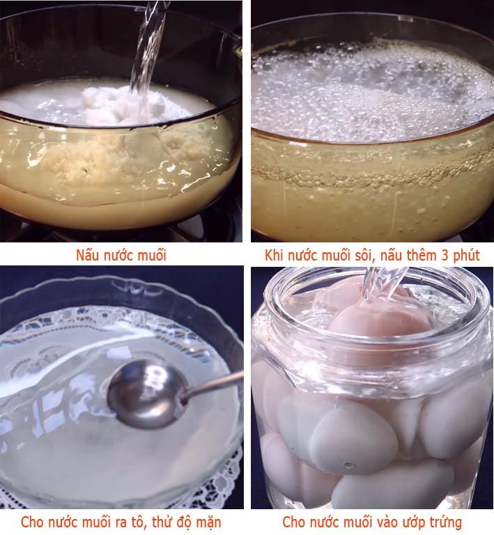 Bước 2: Các bước ngâm trứng muối