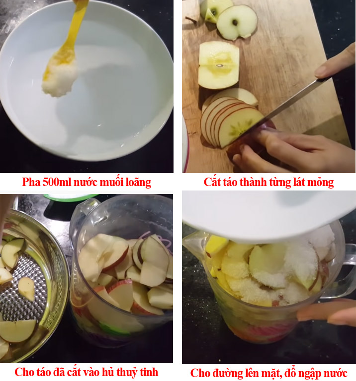 Bước 2: Các bước ngâm giấm táo giảm cân